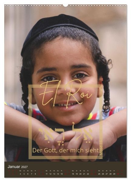 Produktbild: Israel und hebr&auml;ische Namen Gottes (Wandkalender 2027 DIN A2 hoch), CALVENDO Monatskalender