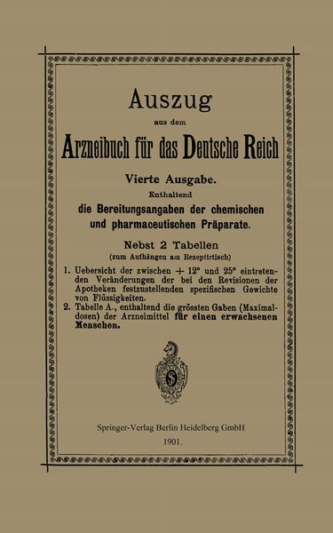 Produktbild: Auszug aus dem Arzneibuch f&uuml;r das Deutsche Reich