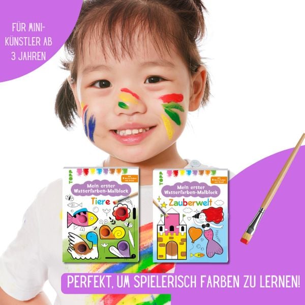 Produktbild: Mein erster Wasserfarben-Malblock - Tiere
