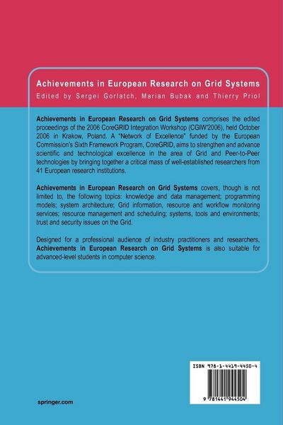 Produktbild: Achievements in European Research on Grid Systems