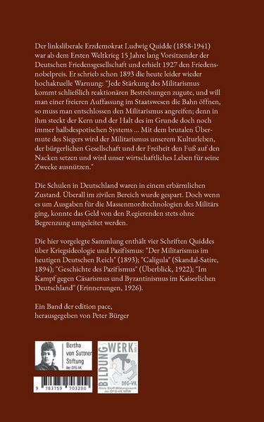 Produktbild: &Uuml;ber Militarismus und Pazifismus