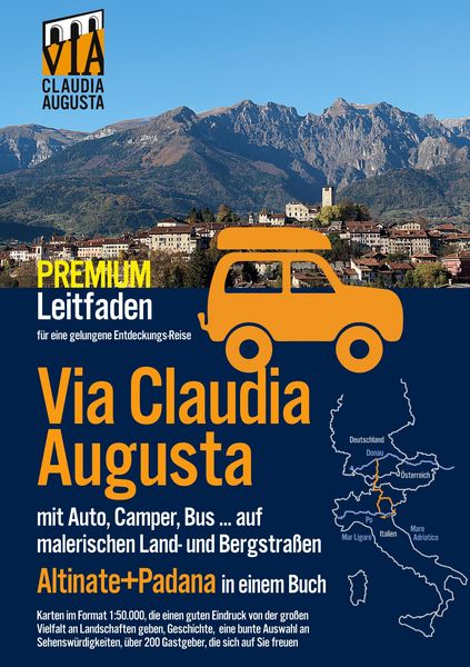 Produktbild: Via Claudia Augusta mit Auto, Camper, Bus, ..."Altinate" + "Padana" PREMIUM
