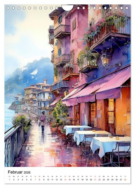 Produktbild: Italienische Riviera - wundersch&ouml;ne K&uuml;ste (Wandkalender 2026 DIN A4 hoch), CALVENDO Monatskalender