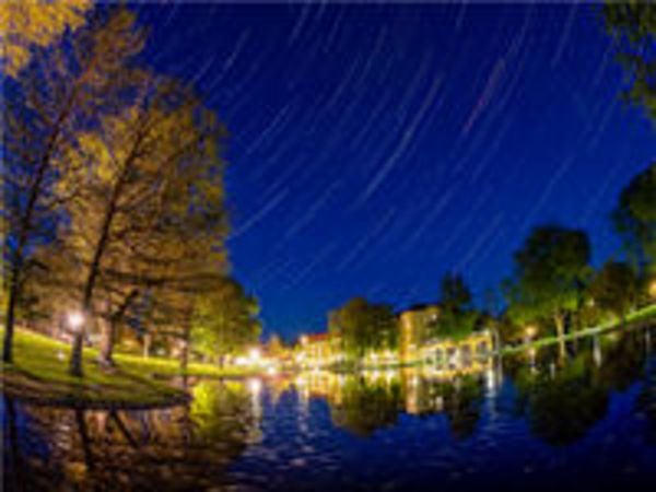 CALVENDO Puzzle Nachts im Kurpark | 2000 Teile Lege-Größe 90x67cm Foto-Puzzle für glückliche Stunden