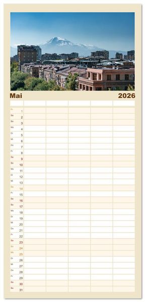 Produktbild: Familienplaner 2026 - Armenien - Wo die Geschichte ihre Stimme erhebt mit 5 Spalten (Wandkalender, 21 x 45 cm) CALVENDO