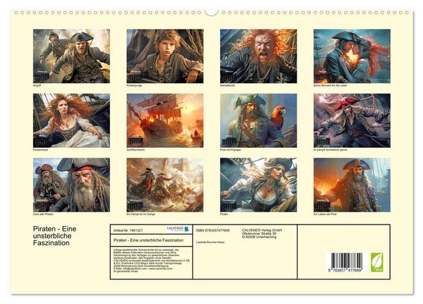 Produktbild: Piraten - Eine unsterbliche Faszination (hochwertiger Premium Wandkalender 2026 DIN A2 quer), Kunstdruck in Hochglanz