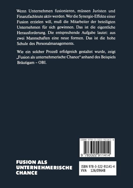 Produktbild: Fusion als unternehmerische Chance