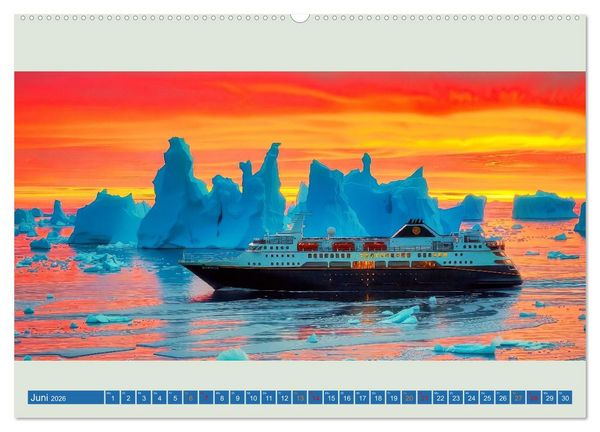 Produktbild: Kreuzfahrtschiffe vor Gr&ouml;nland (Wandkalender 2026 DIN A2 quer), CALVENDO Monatskalender