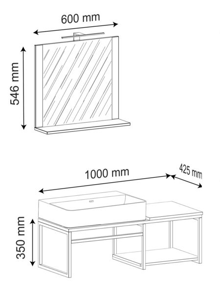 Produktbild: 3-tlg. Waschtisch Waschbecken Badm&ouml;bel Bitila 100