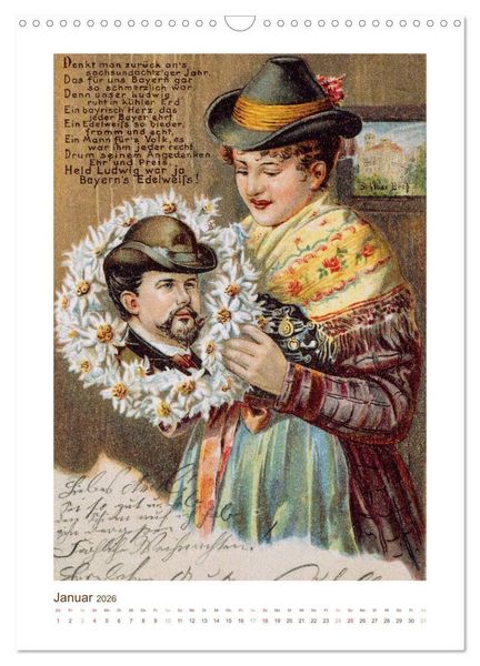 Produktbild: Ludwig II. von Bayern: Historische Illustrationen und Stiche (Wandkalender 2026 DIN A3 hoch), CALVENDO Monatskalender
