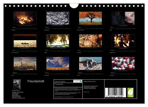 Produktbild: Freundschaft (Wandkalender 2026 DIN A4 quer), CALVENDO Monatskalender