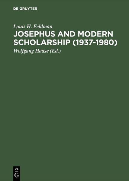 Produktbild: Josephus and Modern Scholarship (1937&ndash;1980)