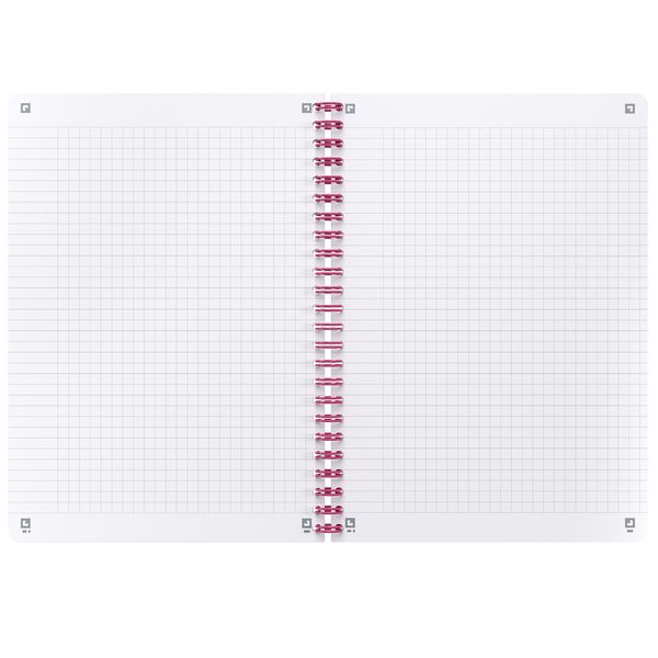 Produktbild: Oxford Spiralbuch Signature A5, 5mm kariert, mit flexiblem Cover, 80 Blatt, Optik Paper&reg;, SCRIBZEE&reg; kompatibel, fuchsia