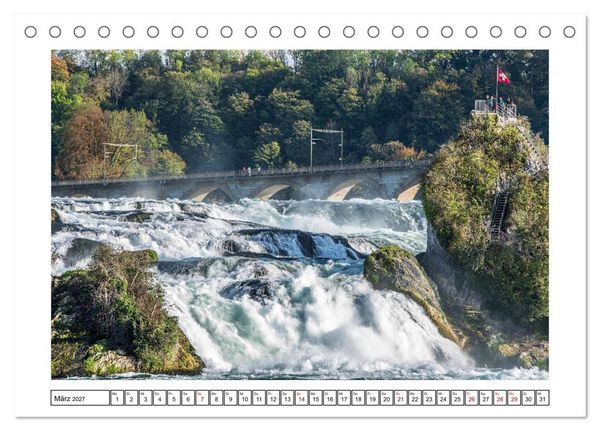 Produktbild: Rheinfall in Schaffhausen - Ein Naturschauspiel (Tischkalender 2027 DIN A5 quer), CALVENDO Monatskalender