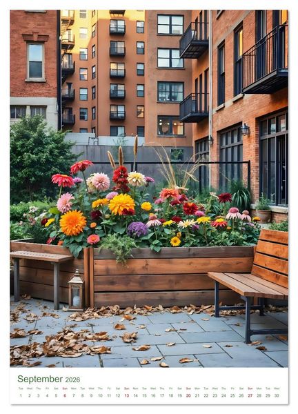 Produktbild: Peace in urban oases - Snapshots between concrete and blossom (Wall Calendar 2026 DIN A4 portrait), CALVENDO 12 Month Wall Calendar