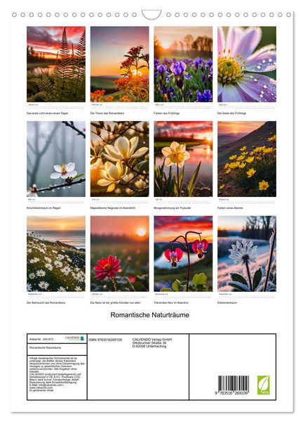 Produktbild: Romantische Naturtr&auml;ume (Wandkalender 2026 DIN A3 hoch), CALVENDO Monatskalender