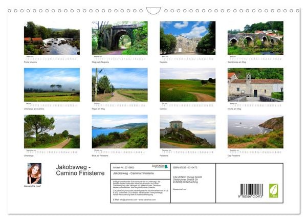 Produktbild: Jakobsweg - Camino Finisterre (Wandkalender 2026 DIN A3 quer), CALVENDO Monatskalender