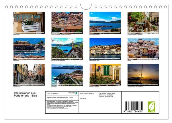 Produktbild: Impressionen aus Portoferrario - Elba (Wandkalender 2026 DIN A4 quer), CALVENDO Monatskalender