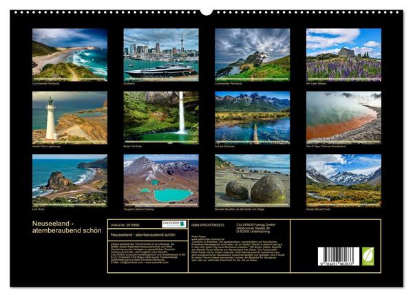 Produktbild: Neuseeland - atemberaubend sch&ouml;n (hochwertiger Premium Wandkalender 2026 DIN A2 quer), Kunstdruck in Hochglanz