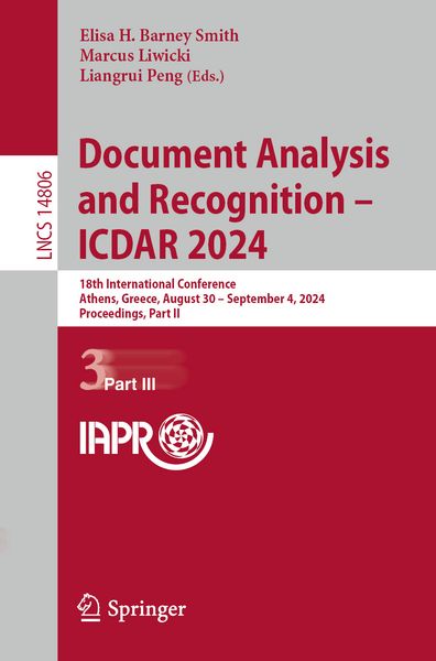 Produktbild: Document Analysis and Recognition - ICDAR 2024