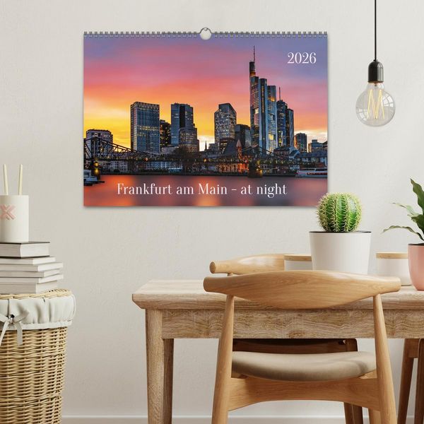 Produktbild: Frankfurt am Main - at night (Wandkalender 2026 DIN A3 quer), CALVENDO Monatskalender