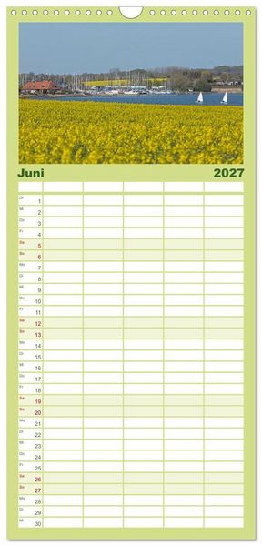 Produktbild: Familienplaner 2027 - Die Schlei - Segelrevier und Naturpark mit 5 Spalten (Wandkalender, 21 x 45 cm) CALVENDO