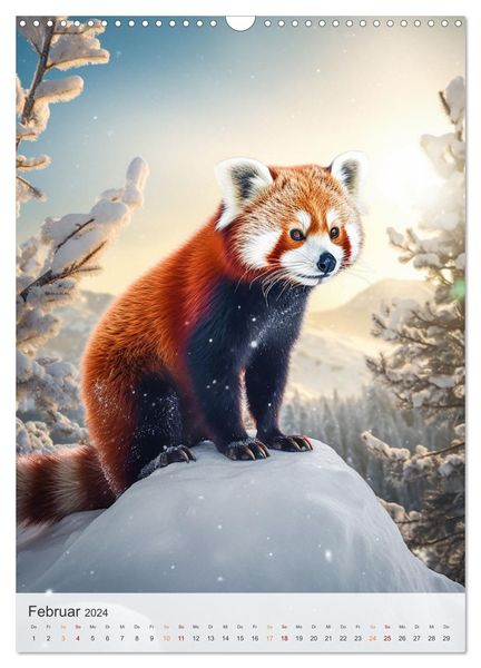 Entdecken Sie den schönen Kalender 2024 mit Bildern von Roten Pandas! 