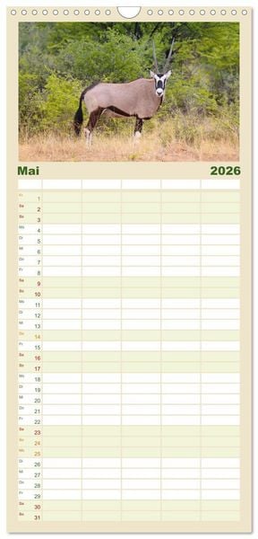 Produktbild: Familienplaner 2026 - Roadtrip in Namibia mit 5 Spalten (Wandkalender, 21 x 45 cm) CALVENDO