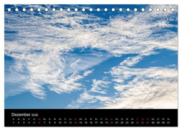 Produktbild: Wolkenmalerei (Tischkalender 2026 DIN A5 quer), CALVENDO Monatskalender