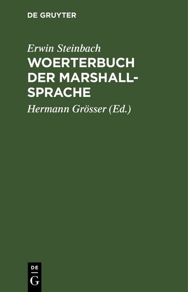 Produktbild: Woerterbuch der Marshall-Sprache