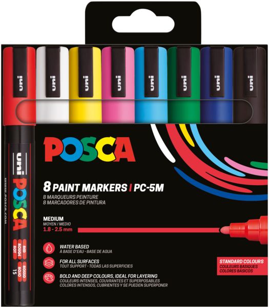 Produktbild: uni POSCA Marker PC-5M 1,8-2,5mm 8 St&uuml;ck