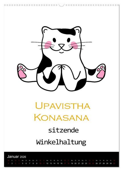 Produktbild: Yogakatzen - ganz entspannt im Hier und Jetzt (Wandkalender 2026 DIN A2 hoch), CALVENDO Monatskalender