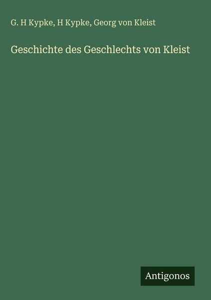 Produktbild: Geschichte des Geschlechts von Kleist