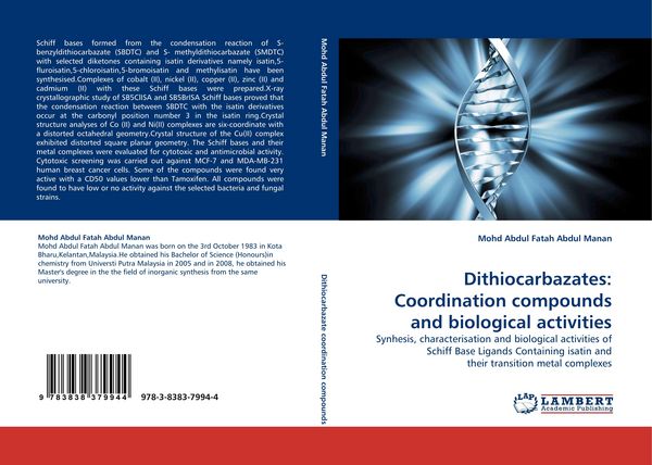 Produktbild: Dithiocarbazates: Coordination compounds and biological activities