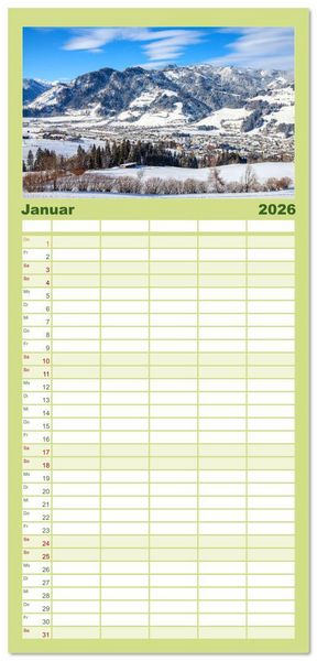 Produktbild: Familienplaner 2026 - St.Johann im Pongau mit 5 Spalten (Wandkalender, 21 x 45 cm) CALVENDO