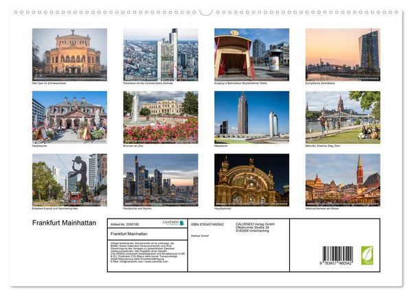 Produktbild: Frankfurt Mainhattan (hochwertiger Premium Wandkalender 2026 DIN A2 quer), Kunstdruck in Hochglanz
