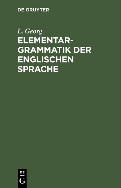 Produktbild: Elementargrammatik der englischen Sprache