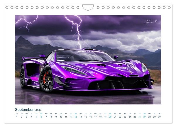 Produktbild: Faszination KI-Sportwagen (Wandkalender 2026 DIN A4 quer), CALVENDO Monatskalender