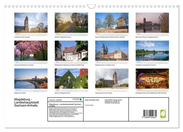 Produktbild: Magdeburg - Landeshauptstadt Sachsen-Anhalts (Wandkalender 2027 DIN A3 quer), CALVENDO Monatskalender