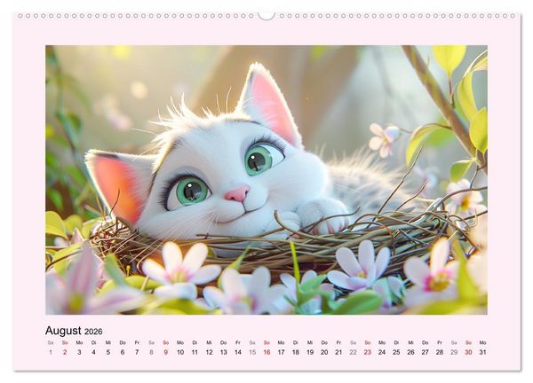 Produktbild: Katzen-Paradies. Entz&uuml;ckende Cartoon-K&auml;tzchen zum verlieben (Wandkalender 2026 DIN A2 quer), CALVENDO Monatskalender