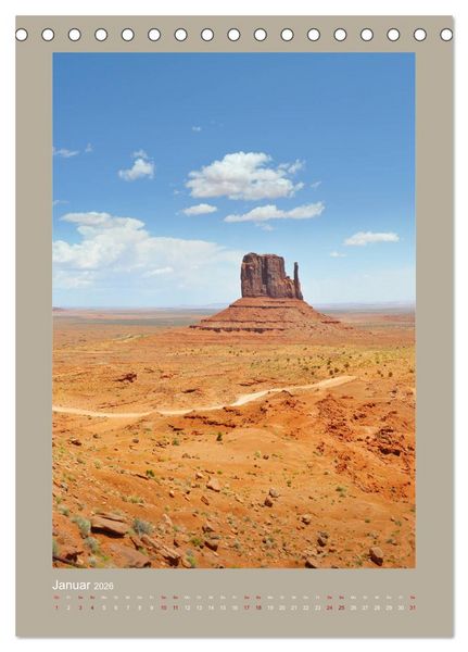 Produktbild: Erlebe mit mir das Monument Valley (Tischkalender 2026 DIN A5 hoch), CALVENDO Monatskalender