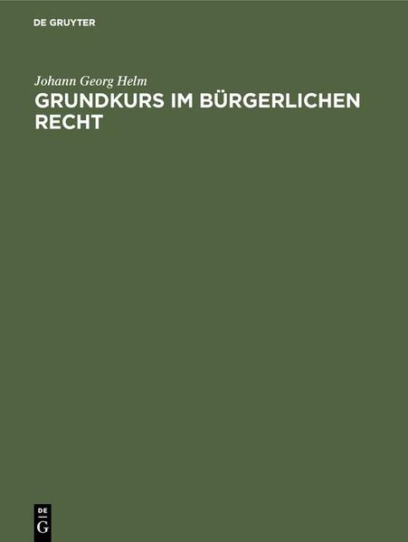 Produktbild: Grundkurs im B&uuml;rgerlichen Recht