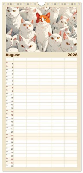 Produktbild: Familienplaner 2026 - Hervorstechen ist Trumpf mit 5 Spalten (Wandkalender, 21 x 45 cm) CALVENDO