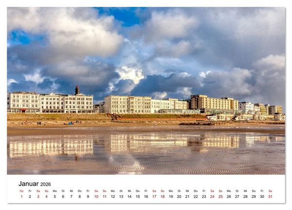 Produktbild: Insel Borkum - Ein Jahr zwischen Wind und Wellen (hochwertiger Premium Wandkalender 2026 DIN A2 quer), Kunstdruck in Hochglanz