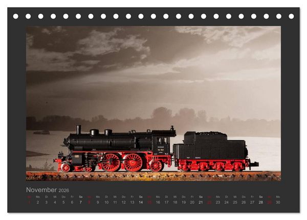 Produktbild: Dampflokomotiven in Spur N (Tischkalender 2026 DIN A5 quer), CALVENDO Monatskalender