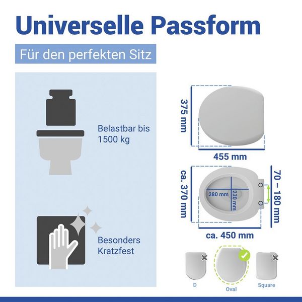 Produktbild: WC-Sitz Mod. Gatteo DuroUnbreakable&reg;, Wei&szlig;, 100 % bruchsicher, mit Absenkautomatik