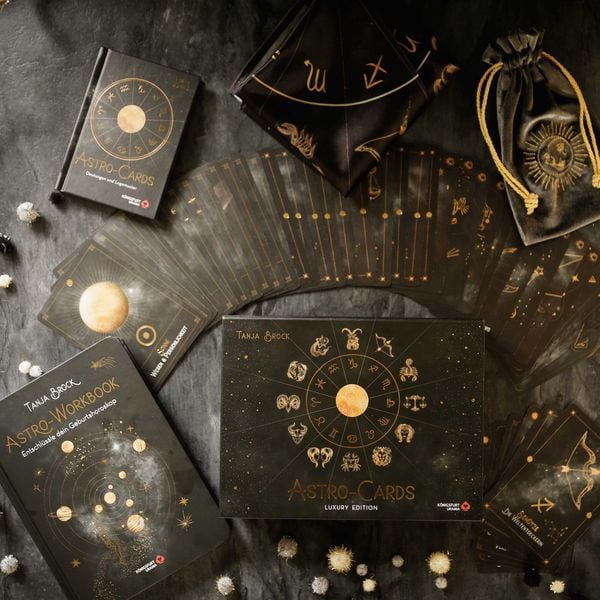 Produktbild: Astro-Cards - Luxury Edition - Box u. Karten mit Goldpr&auml;gung/Goldschnitt, limitierte u. nummerierte Ausgabe