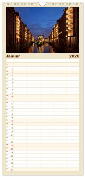 Produktbild: Familienplaner 2026 - Welterbe - St&auml;tten in Deutschland mit 5 Spalten (Wandkalender, 21 x 45 cm) CALVENDO