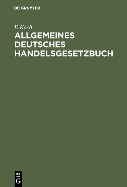 Produktbild: Allgemeines deutsches Handelsgesetzbuch