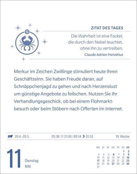 Produktbild: Krebs Sternzeichenkalender 2027 - Tagesabrei&szlig;kalender - Ihr Horoskop f&uuml;r jeden Tag